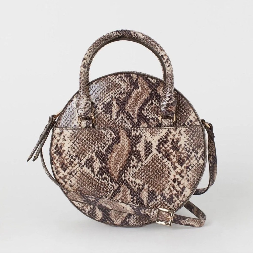 H&M Faux Snakeskin Circle Purse
